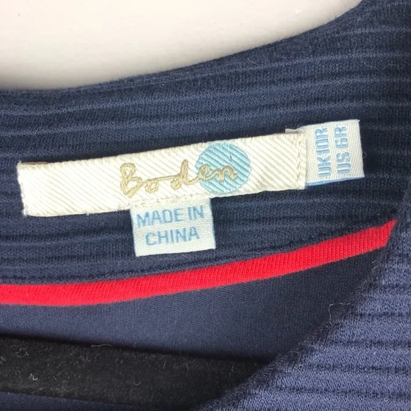 Boden Cordelia Ottoman Navy Ribbed Dress - Size 6 - Picture 4 of 8